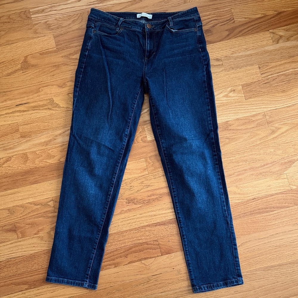 J. Jill Slim Boyfriend Dark Blue Straight Leg Jeans